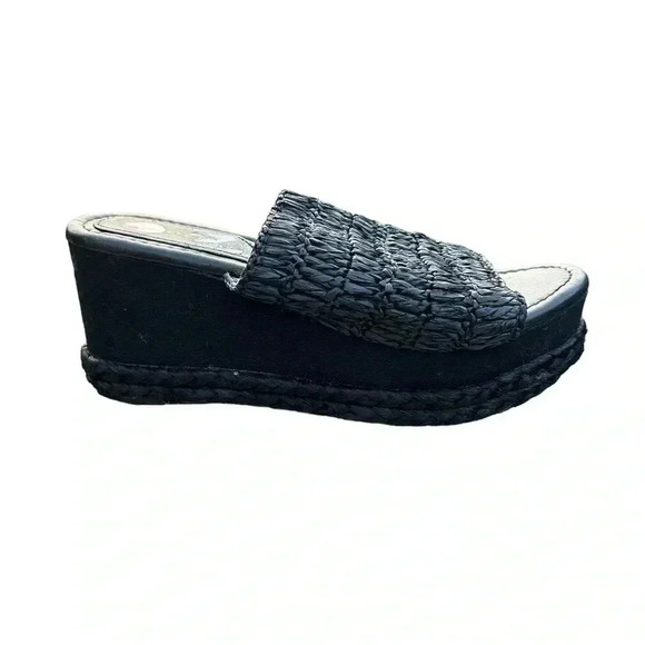 Torgeis Womens Neith FEI1073 Black Wedge Slide Sandals Size 8 - Picture 5 of 11